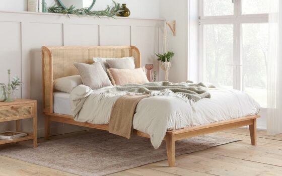 Birlea Astrid Wooden Rattan Bed Frame, King Size