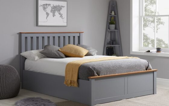Birlea Phoenix Wooden Ottoman Bed Frame, King Size, White
